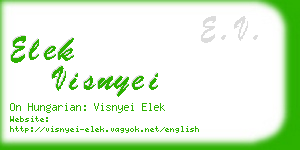 elek visnyei business card